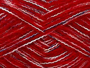 Fiber Content 85% Acrylic, 5% Metallic Lurex, 10% Wool, White, Red, Brand Ice Yarns, Blue, fnt2-72917