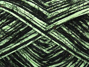 Composition 50% Micro fibre, 5% Paillette, 25% Polyester, 20% Nylon, Mint Green, Brand Ice Yarns, Black, fnt2-73041 