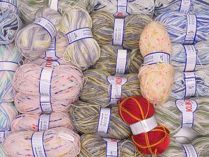 Self Striping Yarns Ignore the labels on the products as shown in the photos. Correct description of the items are in their names. In this list; you see most recent 50 mixed lots. <br> To see all <a href=&/mixed_lots/o/4#list&>CLICK HERE</a> (Old ones have much better deals)<hr> Fiber Content 100% Acrylic, Brand Ice Yarns, fnt2-73155