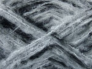 Fiber Content 61% Acrylic, 18% Nylon, 11% Polyester, 10% Wool, Brand Ice Yarns, Grey Shades, Black, fnt2-73214