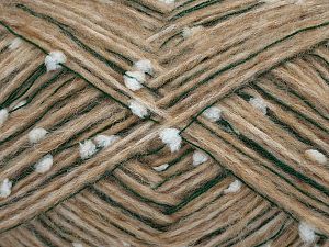 Composition 55% Acrylique, 5% Polyester, 30% Laine, 10% Polyamide, White, Light Brown, Jungle Green, Brand Ice Yarns, fnt2-73251