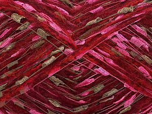 Composition 55% Polyester, 35% Acrylique, 10% Mohair, Red, Pink, Light Brown, Brand Ice Yarns, Burgundy, fnt2-73261