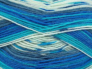 Composition 75% Superwash Wool, 25% Polyamide, Turquoise, Brand Ice Yarns, Blue Shades, fnt2-73576