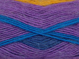Fiber Content 40% Wool, 30% Mohair, 30% Acrylic, Teal, Purple, Brand Ice Yarns, Gold, Blue, fnt2-73674