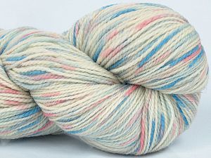 Composition 85% Superwash Merino Wool, 15% Soie, Pink, Brand Ice Yarns, Ecru, Blue, fnt2-73899 