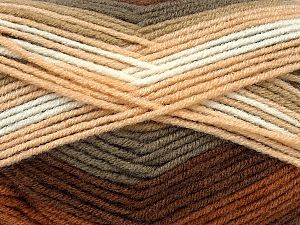 Composition 100% Acrylique haut de gamme, White, Brand Ice Yarns, Brown Shades, fnt2-73906 