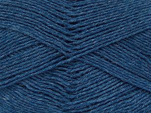 Machine Washable and Dryable Composition 75% Laine vierge, 25% Polyamide, Jeans Blue, Brand Ice Yarns, fnt2-73950