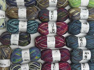 Colorway Sock Yarns Machine washable In this list; you see most recent 50 mixed lots. <br> To see all <a href=&/mixed_lots/o/4#list&>CLICK HERE</a> (Old ones have much better deals)<hr> Fiber Content 75% Superwash Wool, 25% Polyamide, Brand Ice Yarns, fnt2-74181