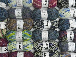 Colorway Sock Yarns Machine washable In this list; you see most recent 50 mixed lots. <br> To see all <a href=&/mixed_lots/o/4#list&>CLICK HERE</a> (Old ones have much better deals)<hr> Fiber Content 75% Superwash Wool, 25% Polyamide, Brand Ice Yarns, fnt2-74182
