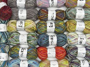 Colorway Sock Yarns Machine washable In this list; you see most recent 50 mixed lots. <br> To see all <a href=&/mixed_lots/o/4#list&>CLICK HERE</a> (Old ones have much better deals)<hr> Fiber Content 75% Superwash Wool, 25% Polyamide, Brand Ice Yarns, fnt2-74228