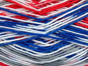 Composition 100% Acrylique, White, Red, Brand Ice Yarns, Grey, Blue, fnt2-74251