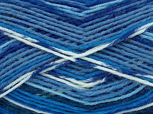 Composition 75% Superwash Wool, 25% Polyamide, Brand Ice Yarns, Blue Shades, fnt2-74299
