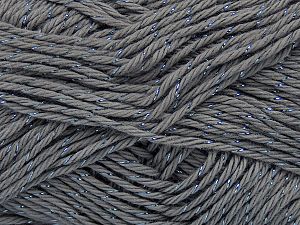 Fiber Content 95% Cotton, 5% Metallic Lurex, Brand Ice Yarns, Grey, fnt2-74348
