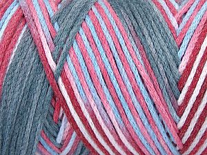 Please be advised that yarns are made of recycled cotton, and dye lot differences occur. Composition 80% Coton, 20% Polyamide, Red, Pink Shades, Light Blue, Brand Ice Yarns, Grey, fnt2-74604
