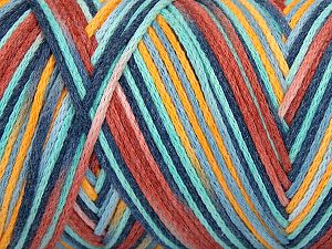 Please be advised that yarns are made of recycled cotton, and dye lot differences occur. Fiber Content 80% Cotton, 20% Polyamide, Mint Green, Brand Ice Yarns, Gold, Copper, Blue Shades, fnt2-74608