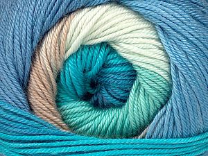 Composition 100% Acrylique, Turquoise, Lilac, Brand Ice Yarns, Green, Cream, Camel, Blue, fnt2-75809