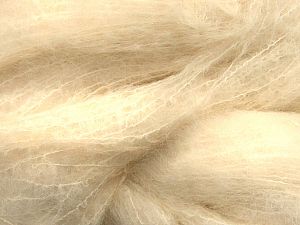 Please be advised that yarn is in hank. Recommended needle size is 3-4 mm / US 3-6. There is some sun burn on the hank. Contenido de fibra 41% Kid Mohair, 41% Alpaca Superfine, 2% Elastan, 16% De nylon, Brand Ice Yarns, Ecru, fnt2-75968 