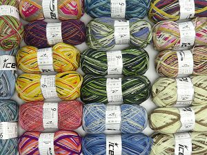 Colorway Sock Yarns Machine washable In this list; you see most recent 50 mixed lots. <br> To see all <a href=&/mixed_lots/o/4#list&>CLICK HERE</a> (Old ones have much better deals)<hr> Fiber Content 75% Superwash Wool, 25% Polyamide, Brand Ice Yarns, fnt2-76291