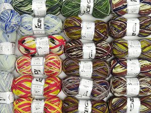 Colorway Sock Yarns Machine washable In this list; you see most recent 50 mixed lots. <br> To see all <a href=&/mixed_lots/o/4#list&>CLICK HERE</a> (Old ones have much better deals)<hr> Fiber Content 75% Superwash Wool, 25% Polyamide, Brand Ice Yarns, fnt2-76302