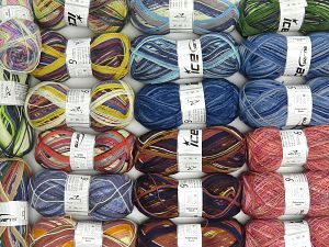 Colorway Sock Yarns Machine washable In this list; you see most recent 50 mixed lots. <br> To see all <a href=&/mixed_lots/o/4#list&>CLICK HERE</a> (Old ones have much better deals)<hr> Fiber Content 75% Superwash Wool, 25% Polyamide, Brand Ice Yarns, fnt2-76304
