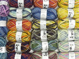 Colorway Sock Yarns Machine washable In this list; you see most recent 50 mixed lots. <br> To see all <a href=&/mixed_lots/o/4#list&>CLICK HERE</a> (Old ones have much better deals)<hr> Fiber Content 75% Superwash Wool, 25% Polyamide, Brand Ice Yarns, fnt2-76308
