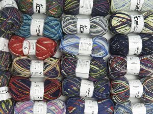 Colorway Sock Yarns Machine washable In this list; you see most recent 50 mixed lots. <br> To see all <a href=&/mixed_lots/o/4#list&>CLICK HERE</a> (Old ones have much better deals)<hr> Fiber Content 75% Superwash Wool, 25% Polyamide, Brand Ice Yarns, fnt2-76322