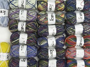 Colorway Sock Yarns Machine washable In this list; you see most recent 50 mixed lots. <br> To see all <a href=&/mixed_lots/o/4#list&>CLICK HERE</a> (Old ones have much better deals)<hr> Fiber Content 75% Superwash Wool, 25% Polyamide, Brand Ice Yarns, fnt2-76331