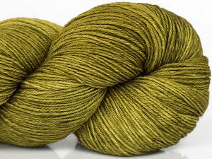 Please note that this is a hand-dyed yarn. Colors in different lots may vary because of the charateristics of the yarn. Machine Wash, Gentle Cycle, Cold Water, Do not Tumble Dry, Dry Flat, Do not Use Softeners. Fiber Content 80% Superwash Merino Wool, 20% Silk, Olive Green, Brand Ice Yarns, fnt2-76354 