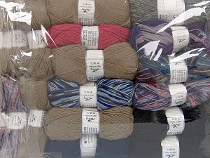 Sock Yarns In this list; you see most recent 50 mixed lots. <br> To see all <a href=&/mixed_lots/o/4#list&>CLICK HERE</a> (Old ones have much better deals)<hr> Fiber Content 75% Superwash Wool, 25% Polyamide, Brand Ice Yarns, fnt2-76361