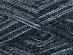 Machine Washable. Fiber Content 75% Superwash Wool, 25% Polyamide, Brand Ice Yarns, Dark Grey, Black, fnt2-76390 