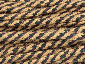 Composition 70% Hemp Yarn, 30% Coton, Purple, Natural, Brand Ice Yarns, Dark Green, fnt2-76454 