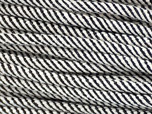 Vezelgehalte 40% Polyester, 35% Metallic lurex, 25% Katoen, White, Brand Ice Yarns, Black, fnt2-76458 