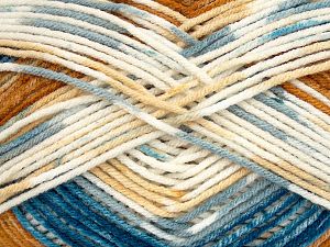 Composition 100% Acrylique, White, Turquoise, Brand Ice Yarns, Gold, Cream, fnt2-76577