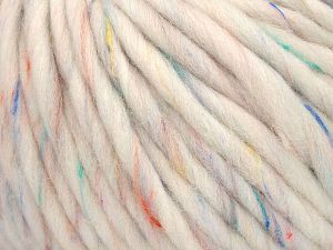 Fiber Content 90% Wool, 10% Viscose, White, Rainbow, Brand Ice Yarns, fnt2-76603 