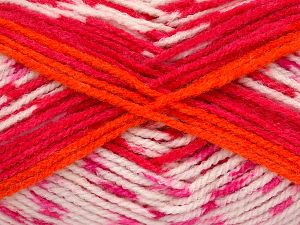 Composition 100% Acrylique, White, Pink Shades, Orange, Brand Ice Yarns, fnt2-76723
