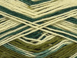 Composition 75% Superwash Wool, 25% Polyamide, Brand Ice Yarns, Green Shades, fnt2-76730