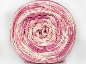 Composition 60% Coton, 40% Acrylique haut de gamme, White, Pink Shades, Brand Ice Yarns, fnt2-76793 