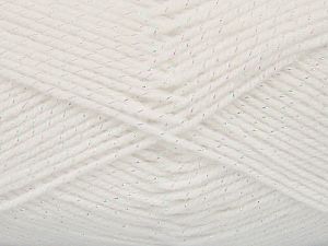 Fiber Content 94% Acrylic, 6% Metallic Lurex, White, Iridescent, Brand Ice Yarns, fnt2-76951 