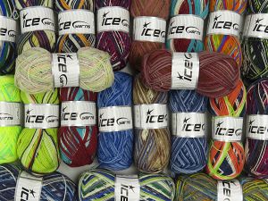 Sock Yarns In this list; you see most recent 50 mixed lots. <br> To see all <a href=&/mixed_lots/o/4#list&>CLICK HERE</a> (Old ones have much better deals)<hr> Fiber Content 75% Superwash Wool, 25% Polyamide, Brand Ice Yarns, fnt2-76978