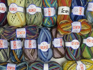 Sock Yarns In this list; you see most recent 50 mixed lots. <br> To see all <a href=&/mixed_lots/o/4#list&>CLICK HERE</a> (Old ones have much better deals)<hr> Fiber Content 75% Superwash Wool, 25% Polyamide, Brand Ice Yarns, fnt2-76988