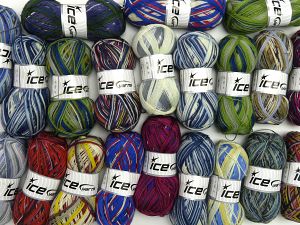 Sock Yarns In this list; you see most recent 50 mixed lots. <br> To see all <a href=&/mixed_lots/o/4#list&>CLICK HERE</a> (Old ones have much better deals)<hr> Fiber Content 75% Superwash Wool, 25% Polyamide, Brand Ice Yarns, fnt2-77221