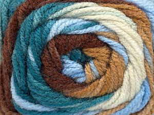 Fiber Content 100% Premium Acrylic, Turquoise, Brand Ice Yarns, Brown Shades, Blue, Beige, fnt2-77414