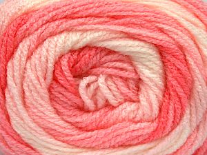 Fiber Content 100% Baby Acrylic, White, Pink Shades, Brand Ice Yarns, fnt2-77506