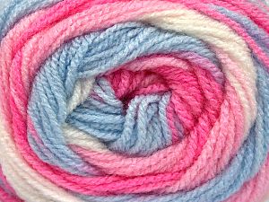 Contenido de fibra 100% Bebé de acrílico, White, Pink Shades, Light Blue, Brand Ice Yarns, fnt2-77510
