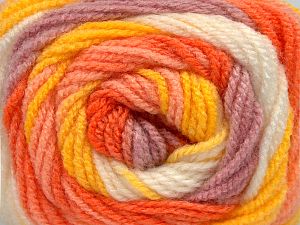 Composition 100% Baby acrylique, Yellow, White, Orange Shades, Lilac, Brand Ice Yarns, fnt2-77516 
