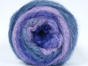 Fiber Content 8% Mohair, 70% Acrylic, 12% Wool, 10% Nylon, Purple, Pink, Brand Ice Yarns, Blue, fnt2-77726