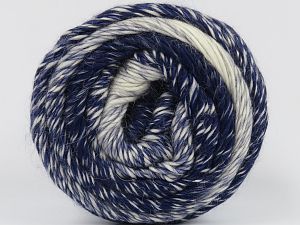 Fiber Content 50% Acrylic, 50% Wool, Brand Ice Yarns, Cream, Blue, fnt2-77840