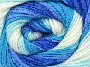 Composition 100% Baby acrylique, White, Brand Ice Yarns, Blue Shades, fnt2-77858 