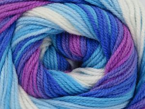 Composition 100% Baby acrylique, White, Purple, Orchid, Brand Ice Yarns, Blue Shades, fnt2-77859 