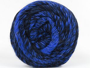 Composition 50% Laine, 50% Acrylique, Brand Ice Yarns, Blue, Black, fnt2-77954 